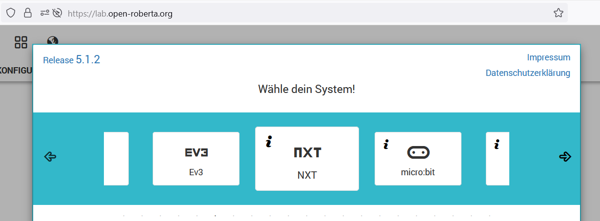 Ehemaliges auswählen der Plattform