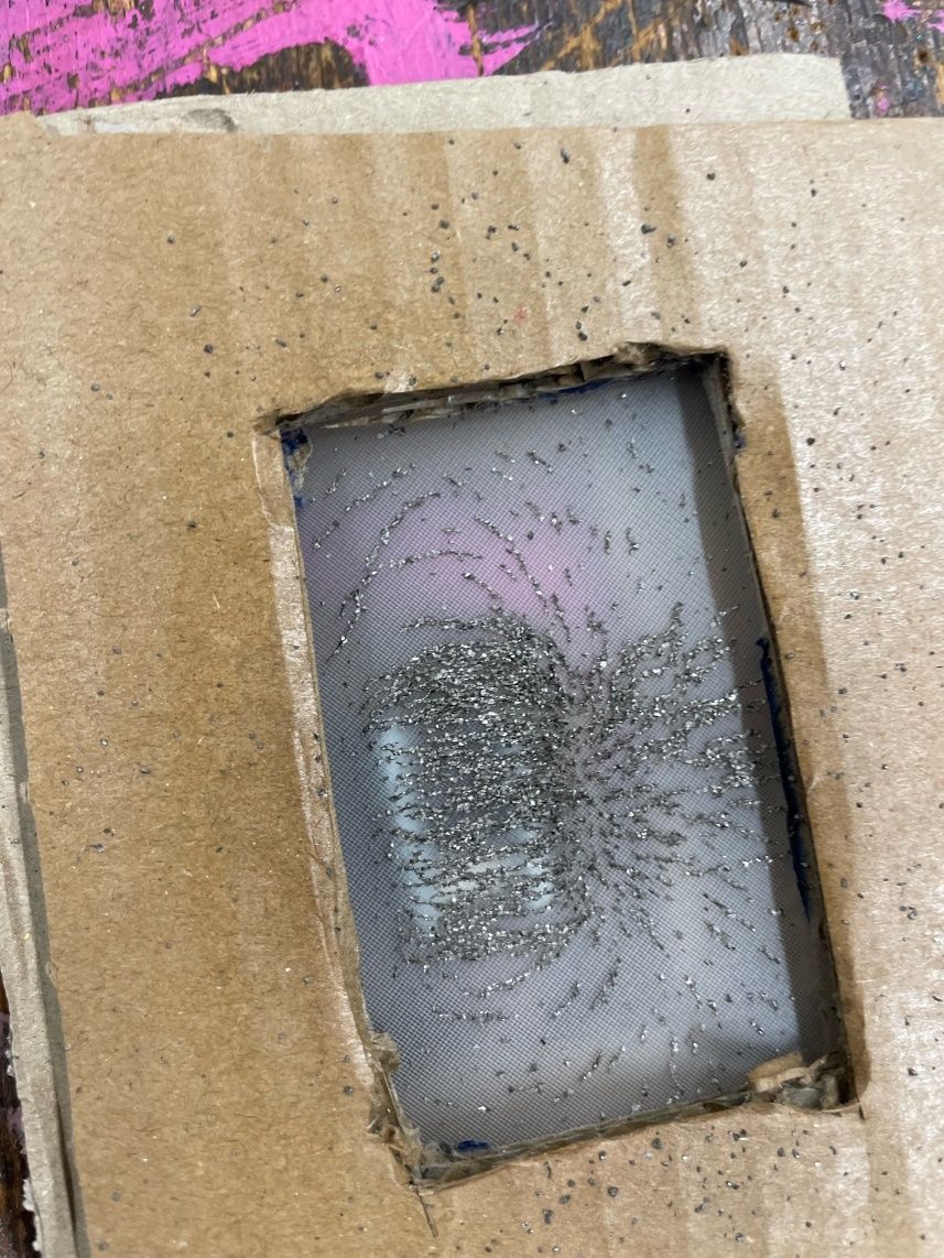 Magnetfeld darstellung mit Eisenstaub